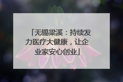 无锡梁溪：持续发力医疗大健康，让企业家安心创业