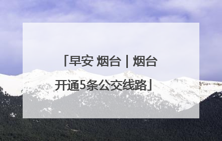 早安 烟台｜烟台开通5条公交线路