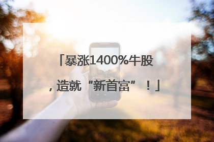 暴涨1400%牛股，造就“新首富”！