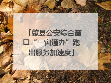 歙县公安综合窗口“一窗通办”跑出服务加速度