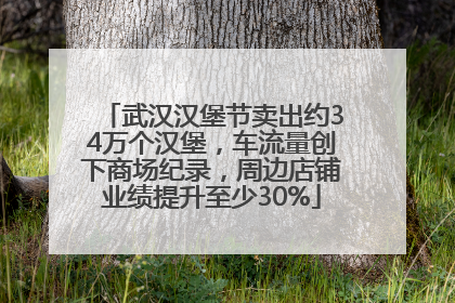 武汉汉堡节卖出约34万个汉堡，车流量创下商场纪录，周边店铺业绩提升至少30%