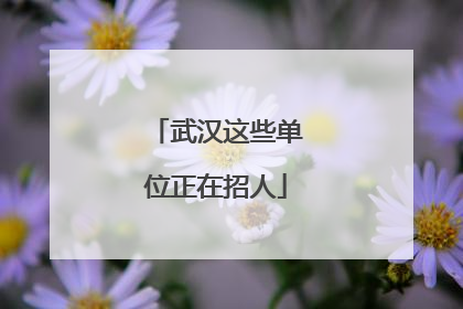 武汉这些单位正在招人