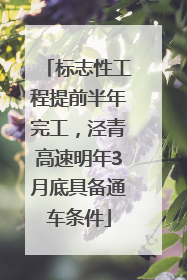 标志性工程提前半年完工，泾青高速明年3月底具备通车条件