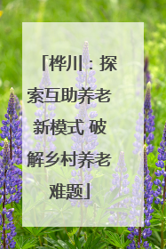 桦川：探索互助养老新模式 破解乡村养老难题