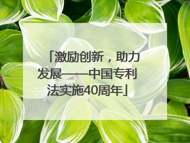 激励创新，助力发展——中国专利法实施40周年