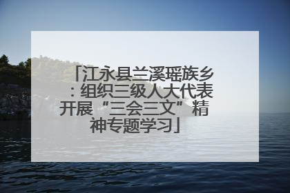 江永县兰溪瑶族乡：组织三级人大代表开展“三会三文”精神专题学习