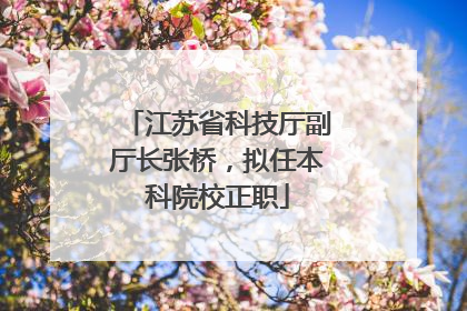 江苏省科技厅副厅长张桥，拟任本科院校正职