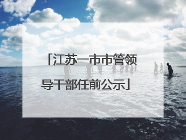 江苏一市市管领导干部任前公示