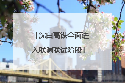 沈白高铁全面进入联调联试阶段