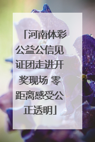河南体彩公益公信见证团走进开奖现场 零距离感受公正透明