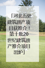 河北五处建筑遗产项目获推介！第十批20世纪建筑遗产推介项目出炉