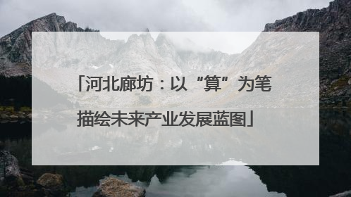 河北廊坊：以“算”为笔描绘未来产业发展蓝图