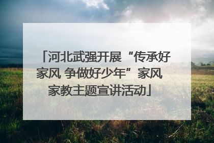河北武强开展“传承好家风 争做好少年”家风家教主题宣讲活动
