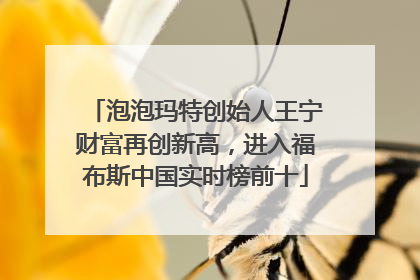 泡泡玛特创始人王宁财富再创新高，进入福布斯中国实时榜前十