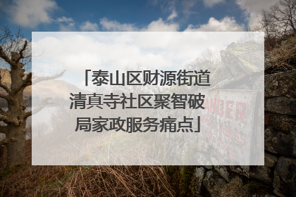 泰山区财源街道清真寺社区聚智破局家政服务痛点