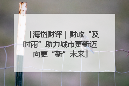 海岱财评｜财政“及时雨”助力城市更新迈向更“新”未来