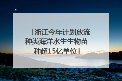 浙江今年计划放流种类海洋水生生物苗种超15亿单位