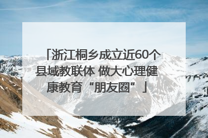 浙江桐乡成立近60个县域教联体 做大心理健康教育“朋友圈”