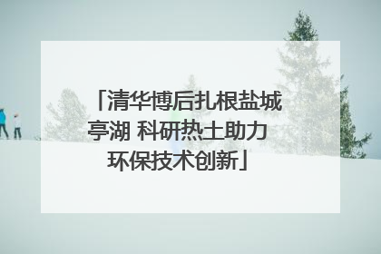 清华博后扎根盐城亭湖 科研热土助力环保技术创新
