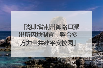 湖北省荆州御路口派出所因地制宜，整合多方力量共建平安校园
