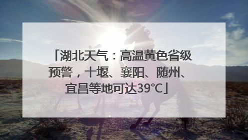 湖北天气：高温黄色省级预警，十堰、襄阳、随州、宜昌等地可达39℃