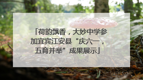 荷韵飘香，大妙中学参加宜宾江安县“庆六一，五育并举”成果展示