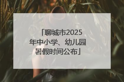 聊城市2025年中小学、幼儿园暑假时间公布