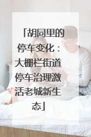 胡同里的停车变化：大栅栏街道停车治理激活老城新生态
