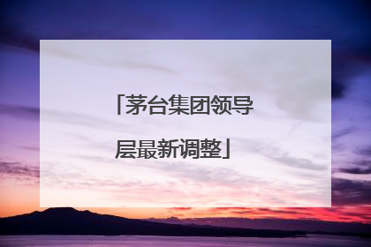 茅台集团领导层最新调整