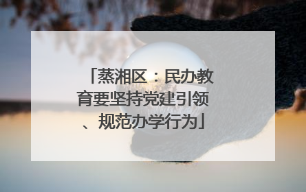 蒸湘区：民办教育要坚持党建引领、规范办学行为