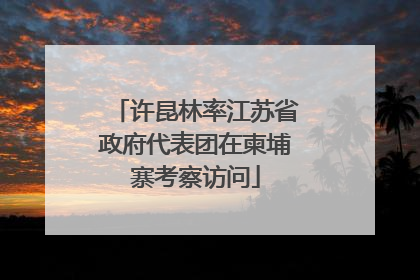 许昆林率江苏省政府代表团在柬埔寨考察访问