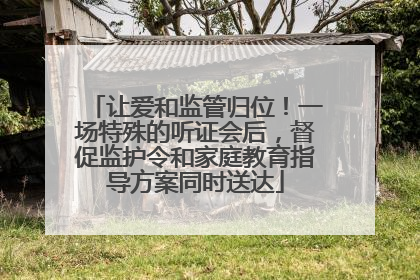 让爱和监管归位！一场特殊的听证会后，督促监护令和家庭教育指导方案同时送达