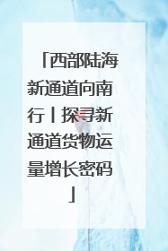 西部陆海新通道向南行丨探寻新通道货物运量增长密码