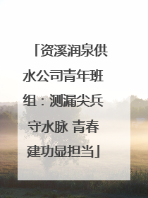 资溪润泉供水公司青年班组：测漏尖兵守水脉 青春建功显担当