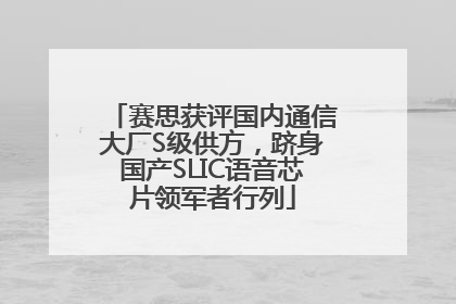 赛思获评国内通信大厂S级供方，跻身国产SLIC语音芯片领军者行列