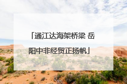 通江达海架桥梁 岳阳中非经贸正扬帆