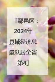 鄠邑区：2024年县域经济总量跃居全省第4