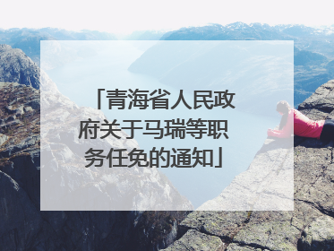 青海省人民政府关于马瑞等职务任免的通知