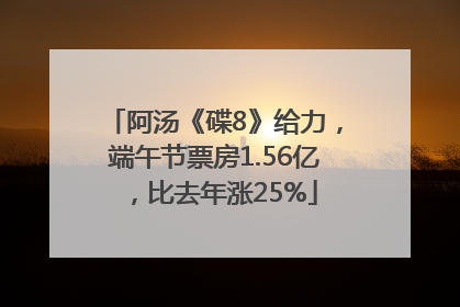阿汤《碟8》给力，端午节票房1.56亿，比去年涨25%