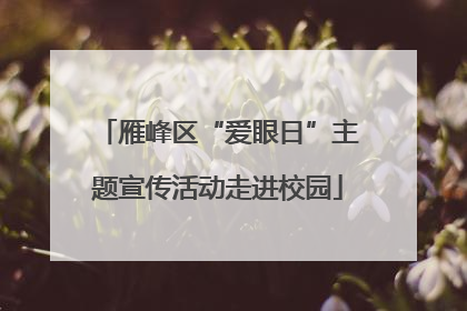 雁峰区“爱眼日”主题宣传活动走进校园