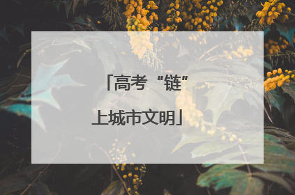 高考“链”上城市文明