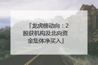 龙虎榜动向：2股获机构及北向资金集体净买入