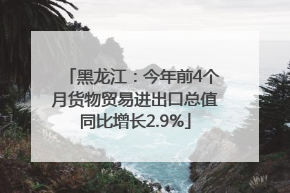 黑龙江：今年前4个月货物贸易进出口总值同比增长2.9%