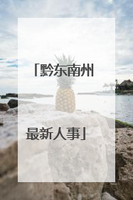 黔东南州最新人事