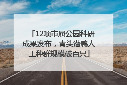 12项市属公园科研成果发布，青头潜鸭人工种群规模破百只