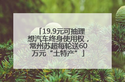 19.9元可抽理想汽车终身使用权，常州苏超每轮送60万元“土特产”