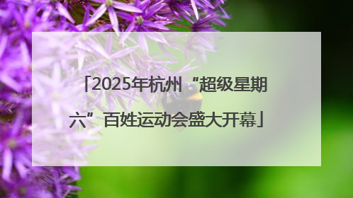 2025年杭州“超级星期六”百姓运动会盛大开幕