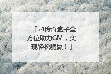 54传奇盒子全方位助力GM，实现轻松躺赢！