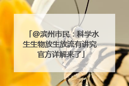 @滨州市民：科学水生生物放生放流有讲究 官方详解来了